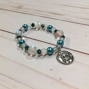 Cancer astrology sign charm turquoise and moonligh